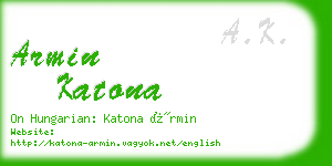 armin katona business card